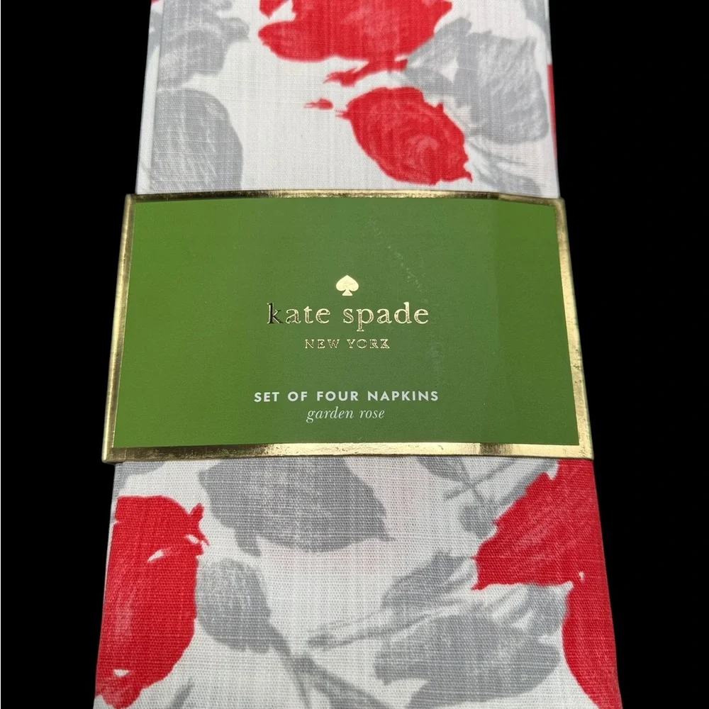 Kate Spade Cloth Napkins Set of 4 Garden Rose 100% Cotton Floral 20